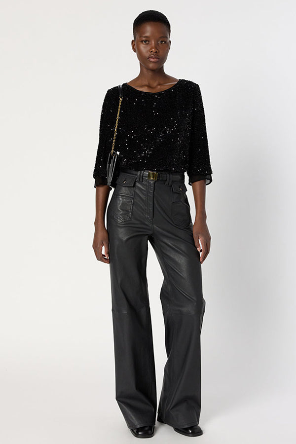 ALIENOR SEQUIN EVENING TOP
