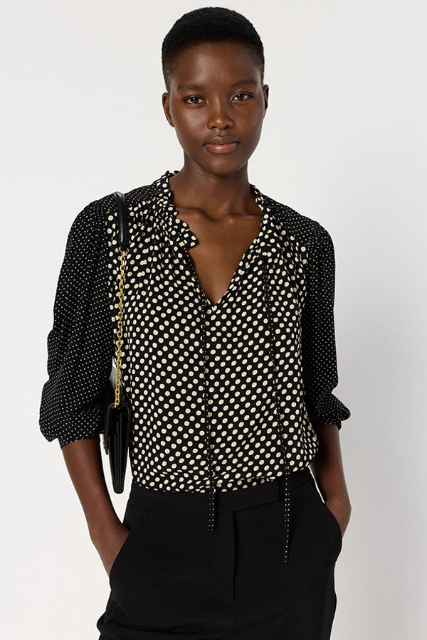 ARIELLE SOFT POLKA DOT BLOUSE