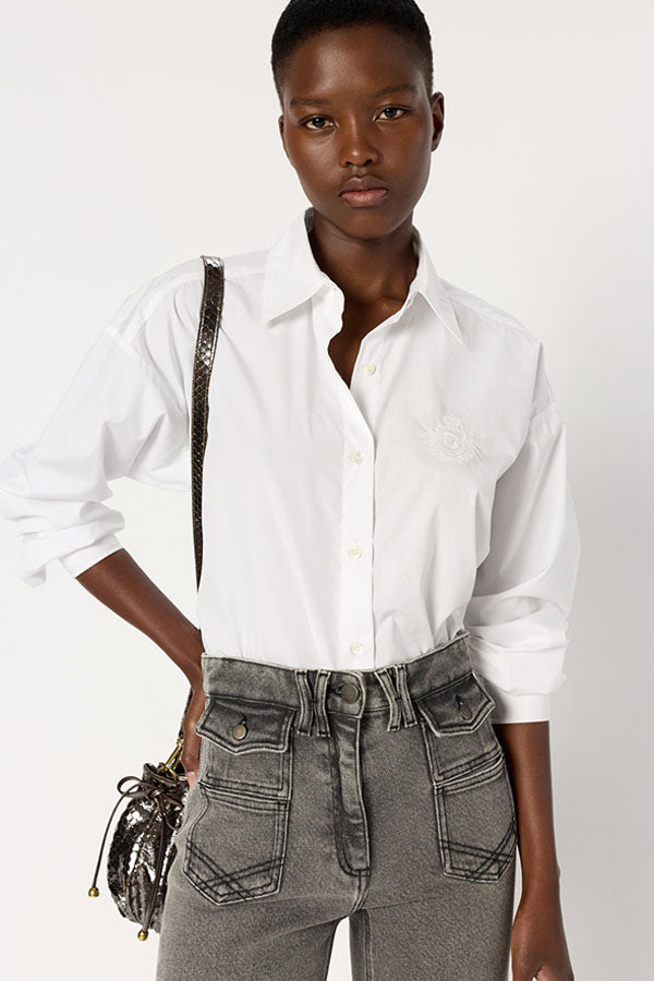 ALIX WHITE COAT OF ARMS COTTON SHIRT