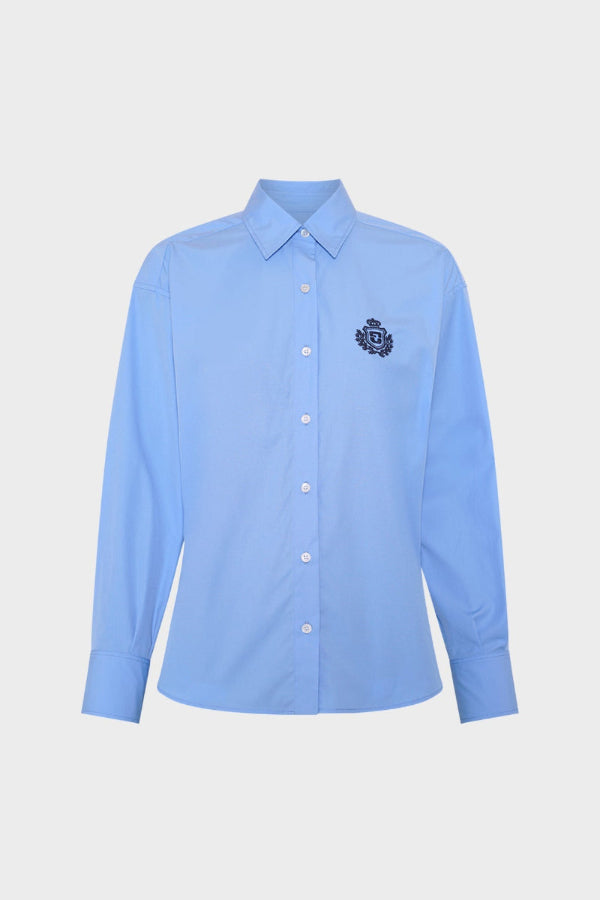 ALIX SKY BLUE COAT OF ARMS COTTON SHIRT