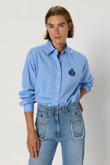 ALIX SKY BLUE COAT OF ARMS COTTON SHIRT