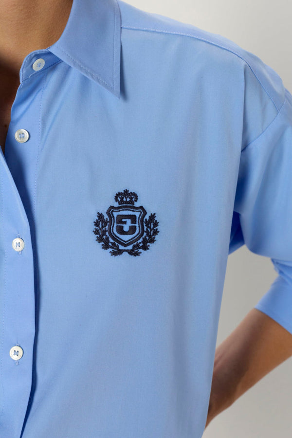 ALIX SKY BLUE COAT OF ARMS COTTON SHIRT