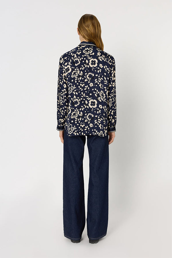 ANABELLE FLORAL PRIN SATIN SHIRT
