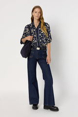 ANABELLE FLORAL PRIN SATIN SHIRT