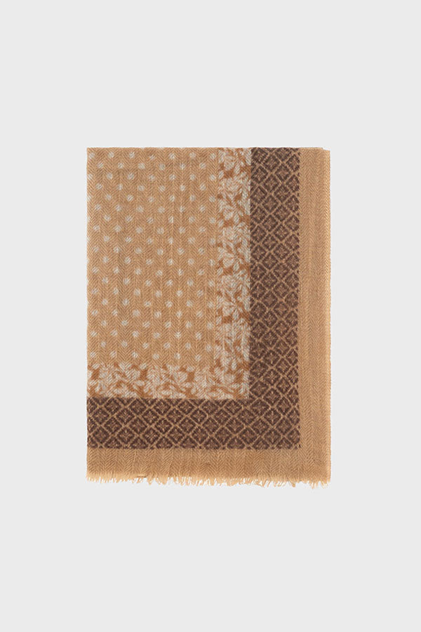 RANIAH PRINTED WOOL AND CASHMERE SCARF