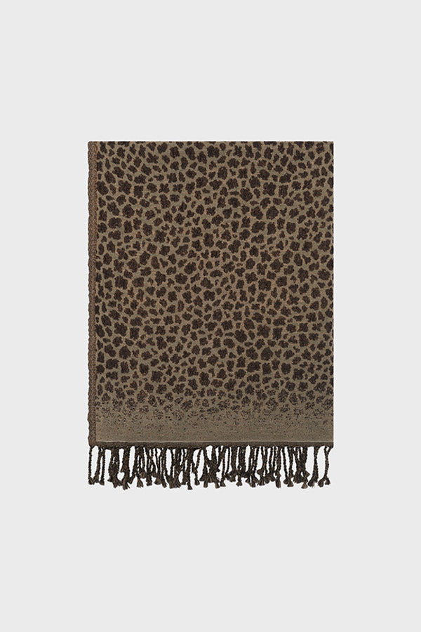 ROXANNA LUREX LEOPARD WOOL SCARF