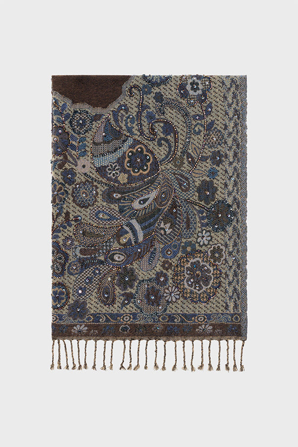 RIANNA ORIENTAL WOOL SCARF