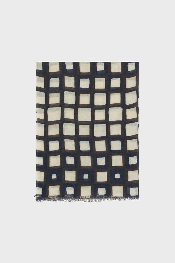 ROMILLY BICOLOR GRAPHIC WOOL SCARF