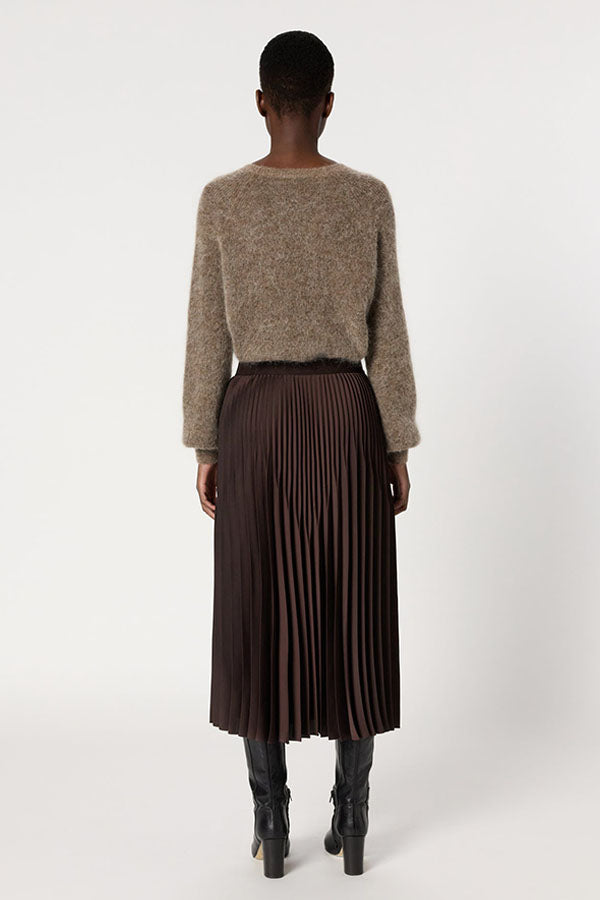 BAHIRA CINNAMON PLAIN PLEATED SKIRT