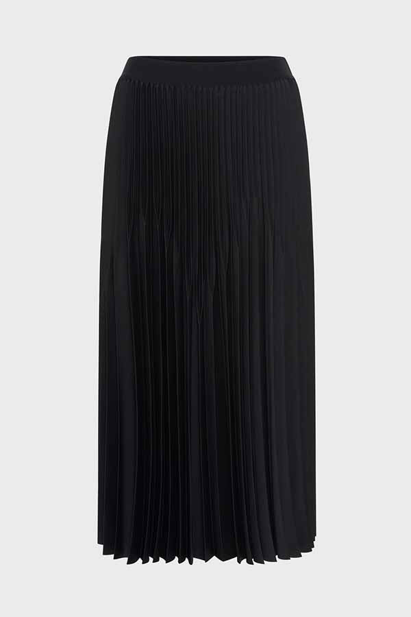 BAHIRA BLACK PLAIN PLEATED SKIRT