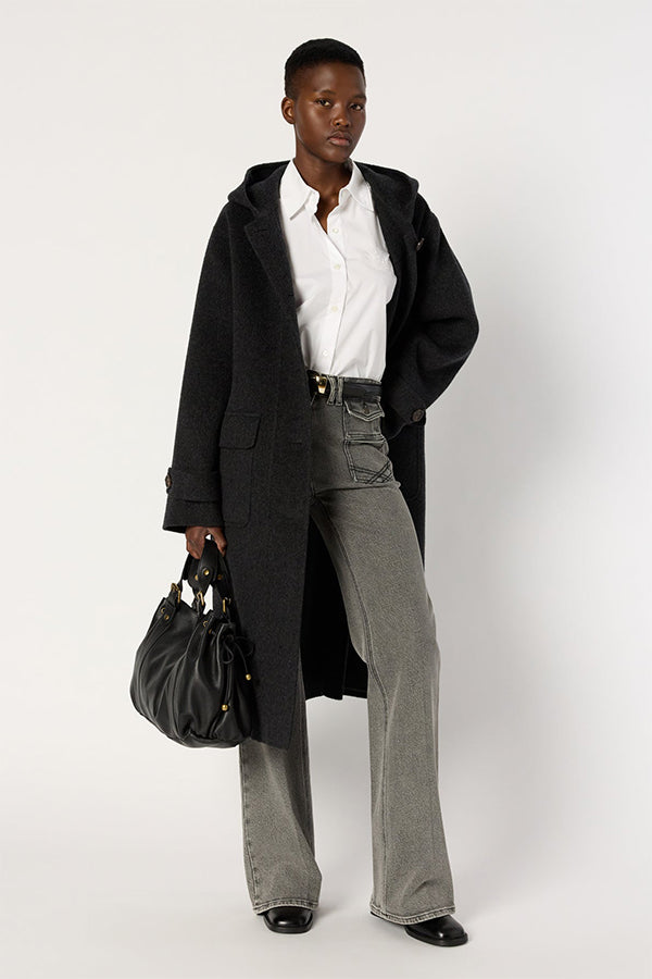 MARIAM MID-LENGTH HOODED WOOL COAT