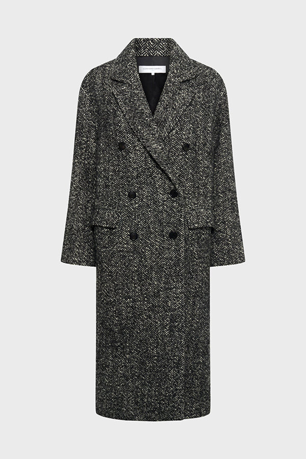 MOLY DOUBLE BREASTED HERRINGBONE LONG COAT