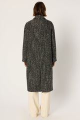MOLY DOUBLE BREASTED HERRINGBONE LONG COAT