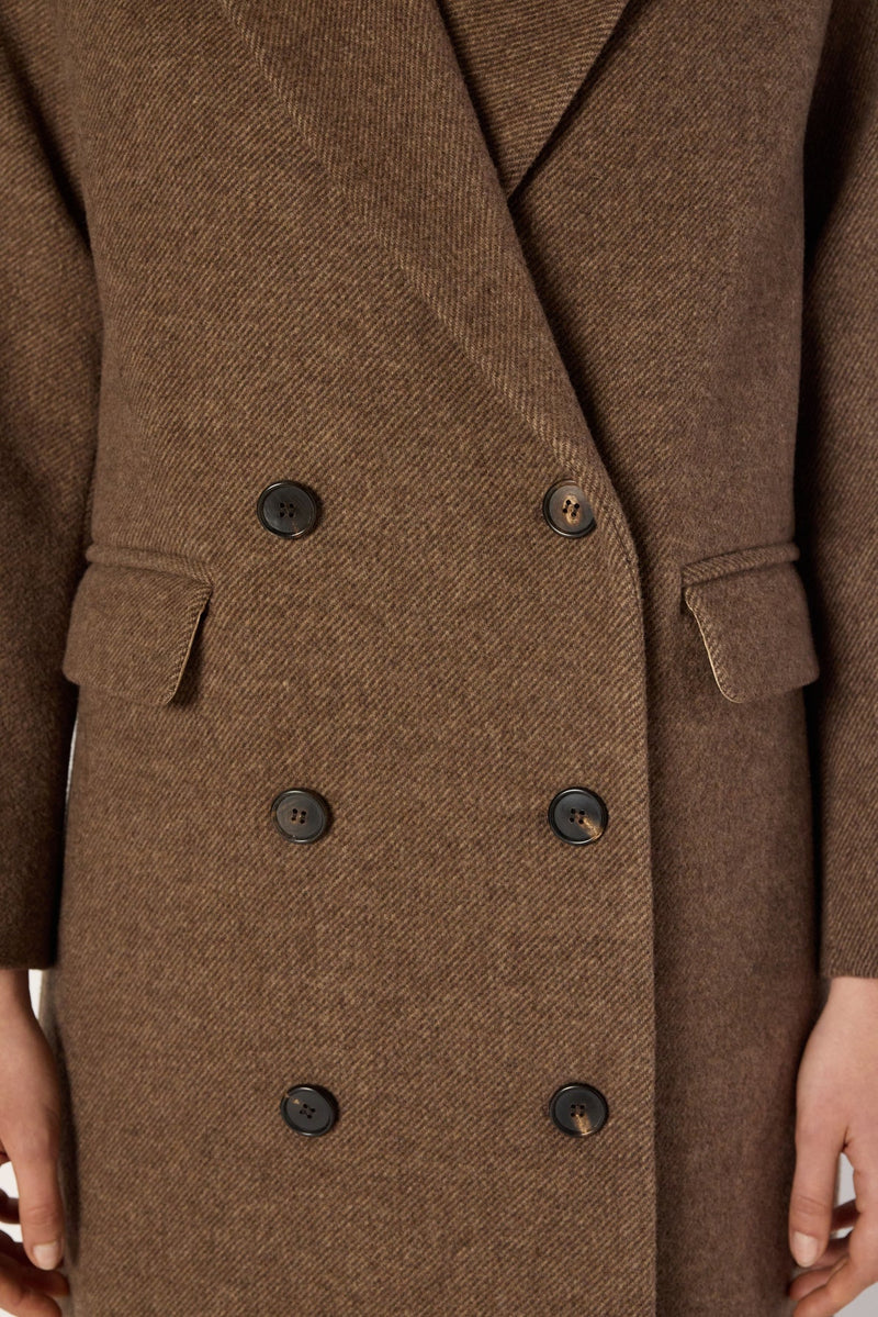 MADY DOUBLE-BREASTED WOOL TWILL COAT