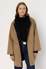 MONICA HOODED FINE WOOL COAT