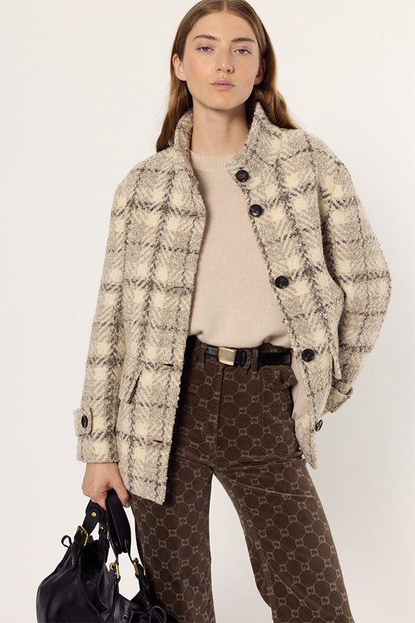 MANUELA SHORT CHECKED COAT