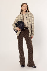 MANUELA SHORT CHECKED COAT