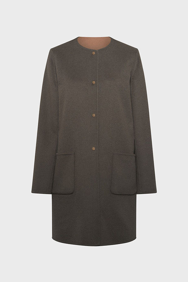 MYLENE REVERSIBLE FINE WOOL FABRIC COAT