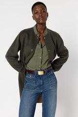 MYLENE REVERSIBLE FINE WOOL FABRIC COAT