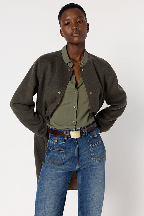 MYLENE REVERSIBLE FINE WOOL FABRIC COAT