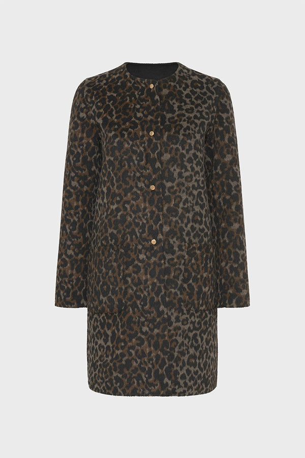 MATILDA REVERSIBLE PLAIN LEOPARD COAT