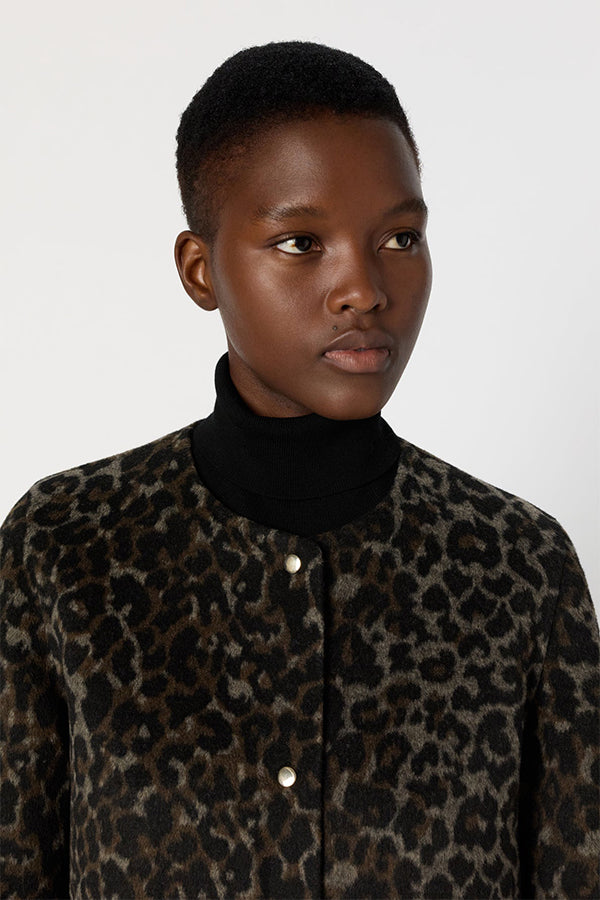 MATILDA REVERSIBLE PLAIN LEOPARD COAT
