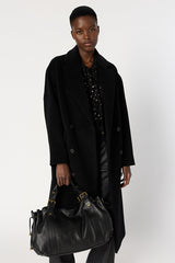 MAGALI DOUBLE BREASTED WOOL ANGORA COAT