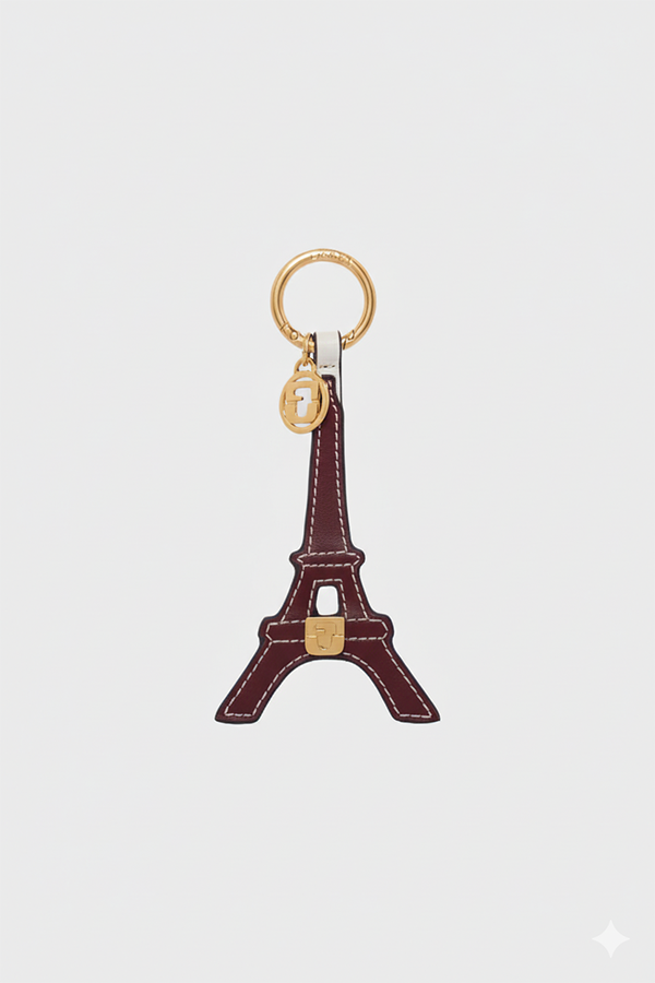 PARIS GD BURGUNDY LEATHER CHARM