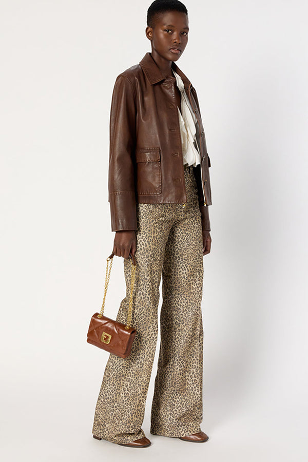 ANNA FLARED NEEDLECORD LEOPARD TROUSERS