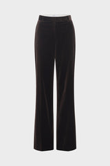 CLOTILDE CINNAMON VELVET WIDE LEG TROUSERS