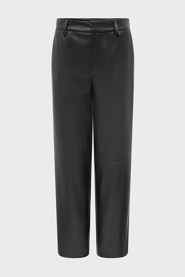 CARMEN FAUX LEATHER STRAIGHT TROUSERS