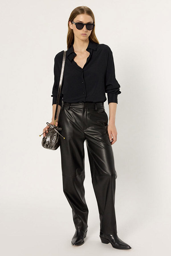 CARMEN FAUX LEATHER STRAIGHT TROUSERS