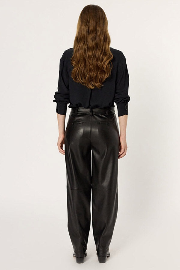 CARMEN FAUX LEATHER STRAIGHT TROUSERS