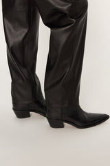 CARMEN FAUX LEATHER STRAIGHT TROUSERS