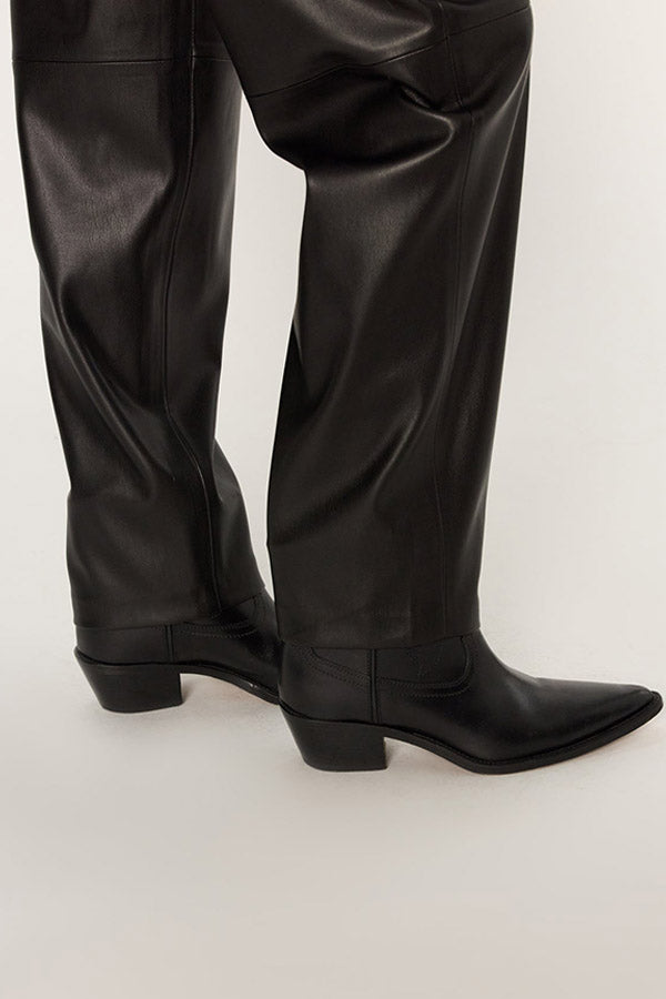 CARMEN FAUX LEATHER STRAIGHT TROUSERS