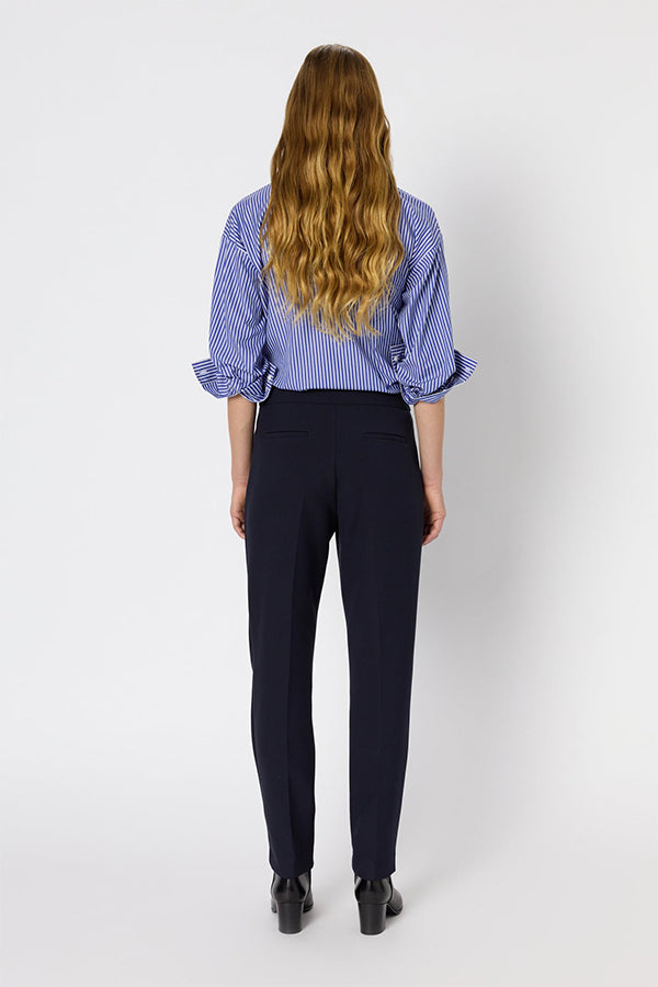 CALLIE NAVY GOLD TONE STRAIGHT TROUSERS