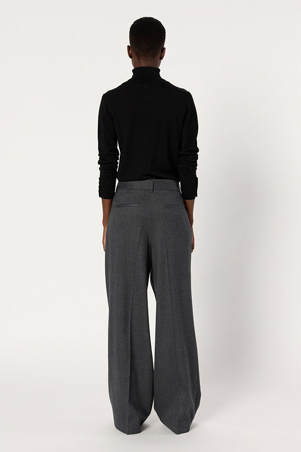 CYRIELLE PLAIN WIDE-LEG TROUSERS