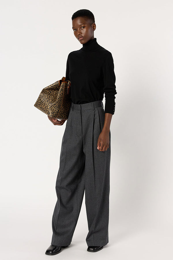 CYRIELLE PLAIN WIDE-LEG TROUSERS