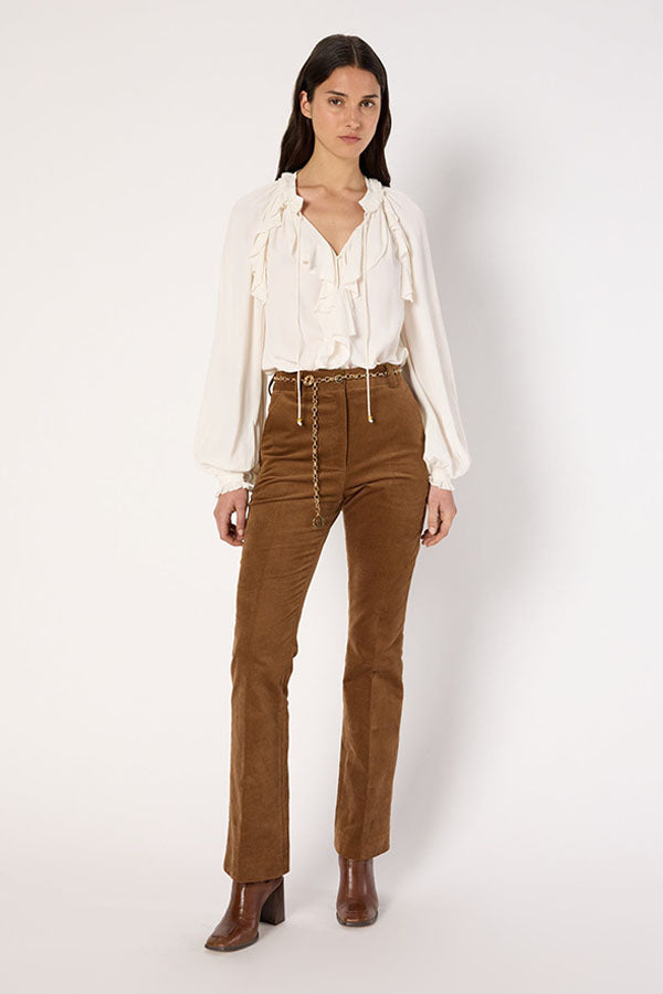 CHARLIE CARAMEL TWILL VELVET TROUSERS