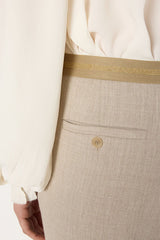 CECILE SAND ELASTICATED SUIT TROUSERS