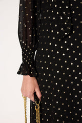 LAURE LAVALLIERE COLLAR CHIFFON DRESS