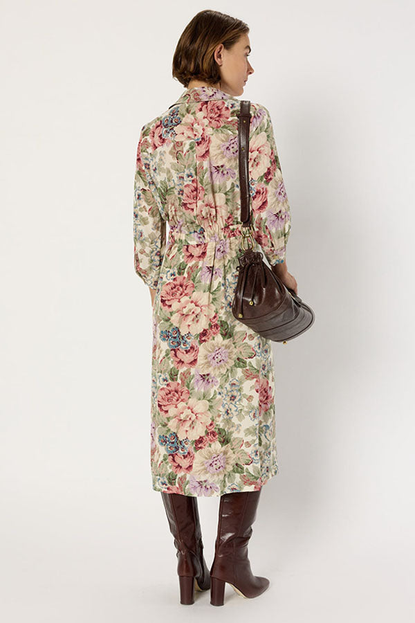 LIAN FLORAL MAXI SHIRT DRESS