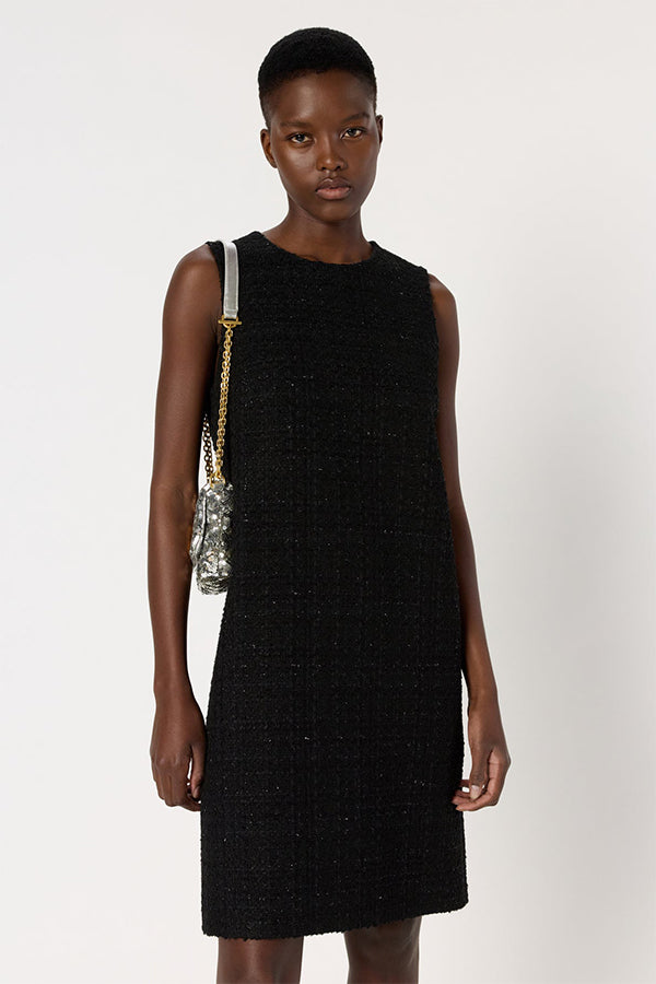 LILA TWEED LUREX SLEEVELESS DRESS
