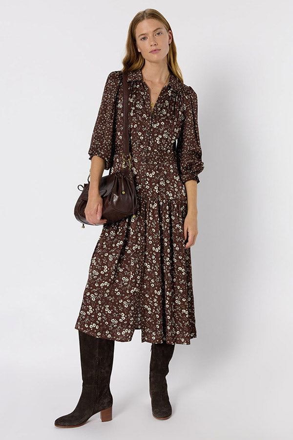 LOLITA PRINTED MAXI SHIRT DRESS