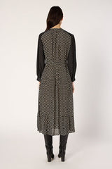 LOVA ELASTICATED POLKA DOTS MAXI DRESS