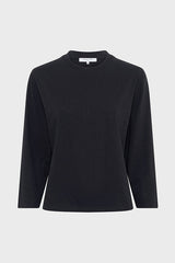 HERMINE BLACK GLITTER COTTON T-SHIRT