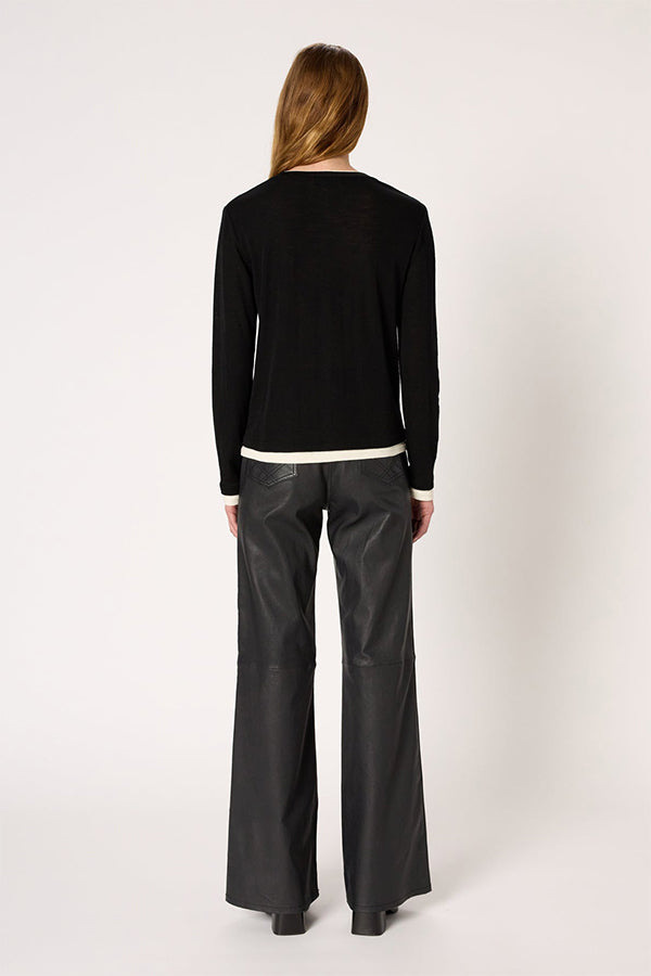 HANAE LAYERING EFFECT FINE WOOL TSHIRT