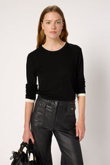 HANAE LAYERING EFFECT FINE WOOL TSHIRT