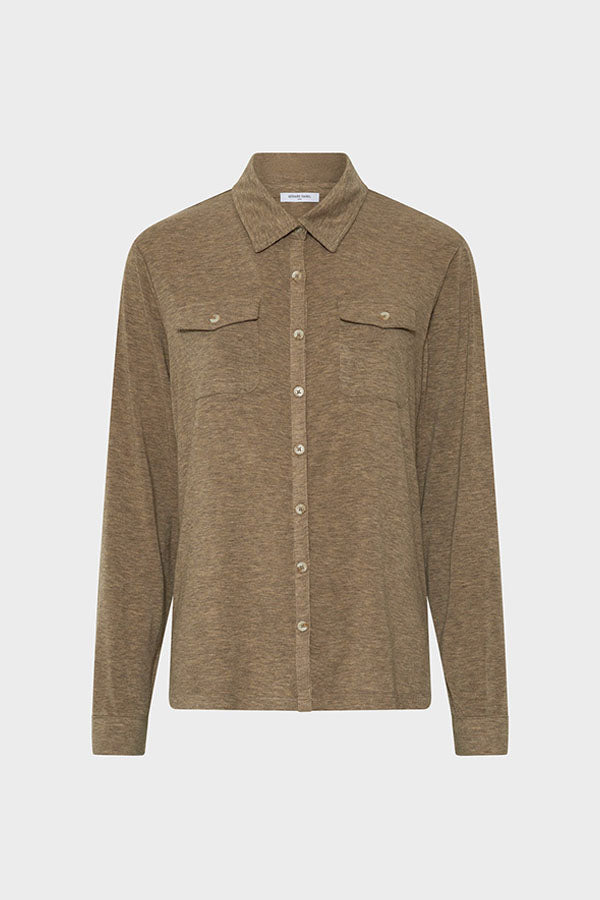 HONORINE CAMEL JERSEY SHIRT