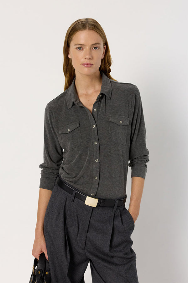 HONORINE HEATHER GREY JERSEY SHIRT